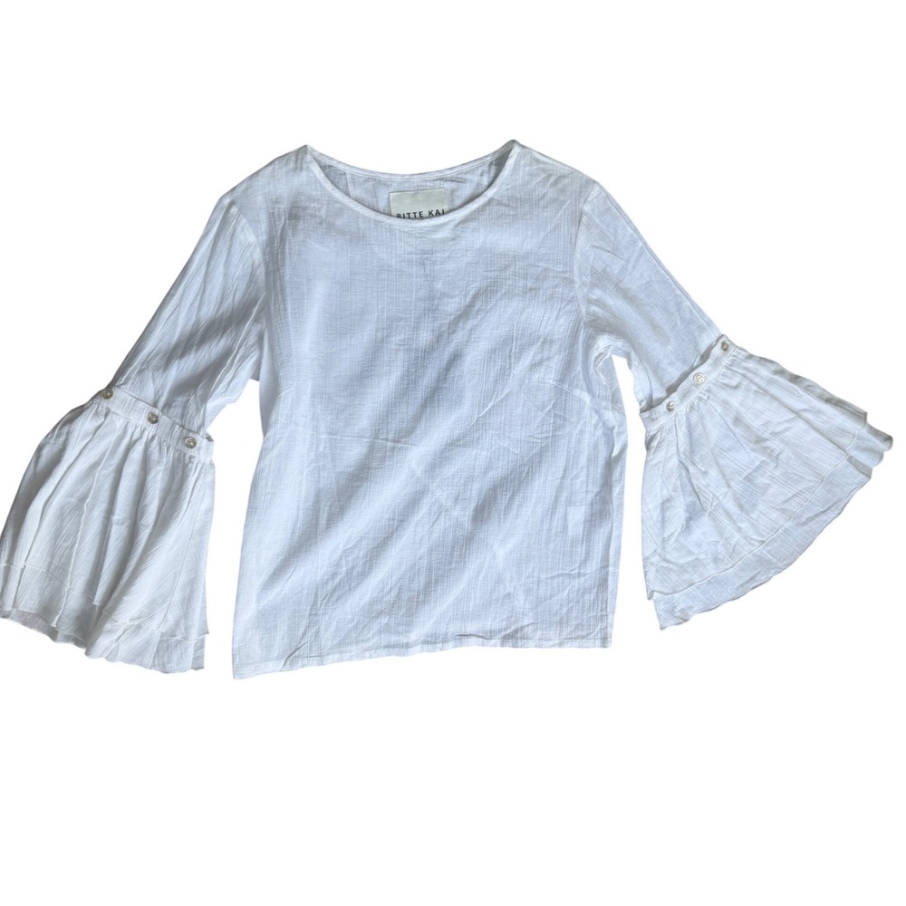 Bitte Kai Rand cotton blouse bell sleeve convertible small NWT